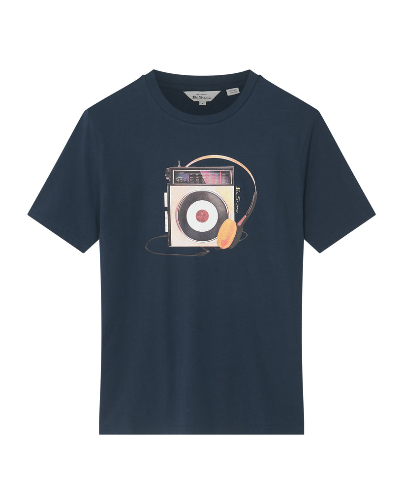 Ben Sherman T-shirt - Walkman / Headphone - Dark Navy