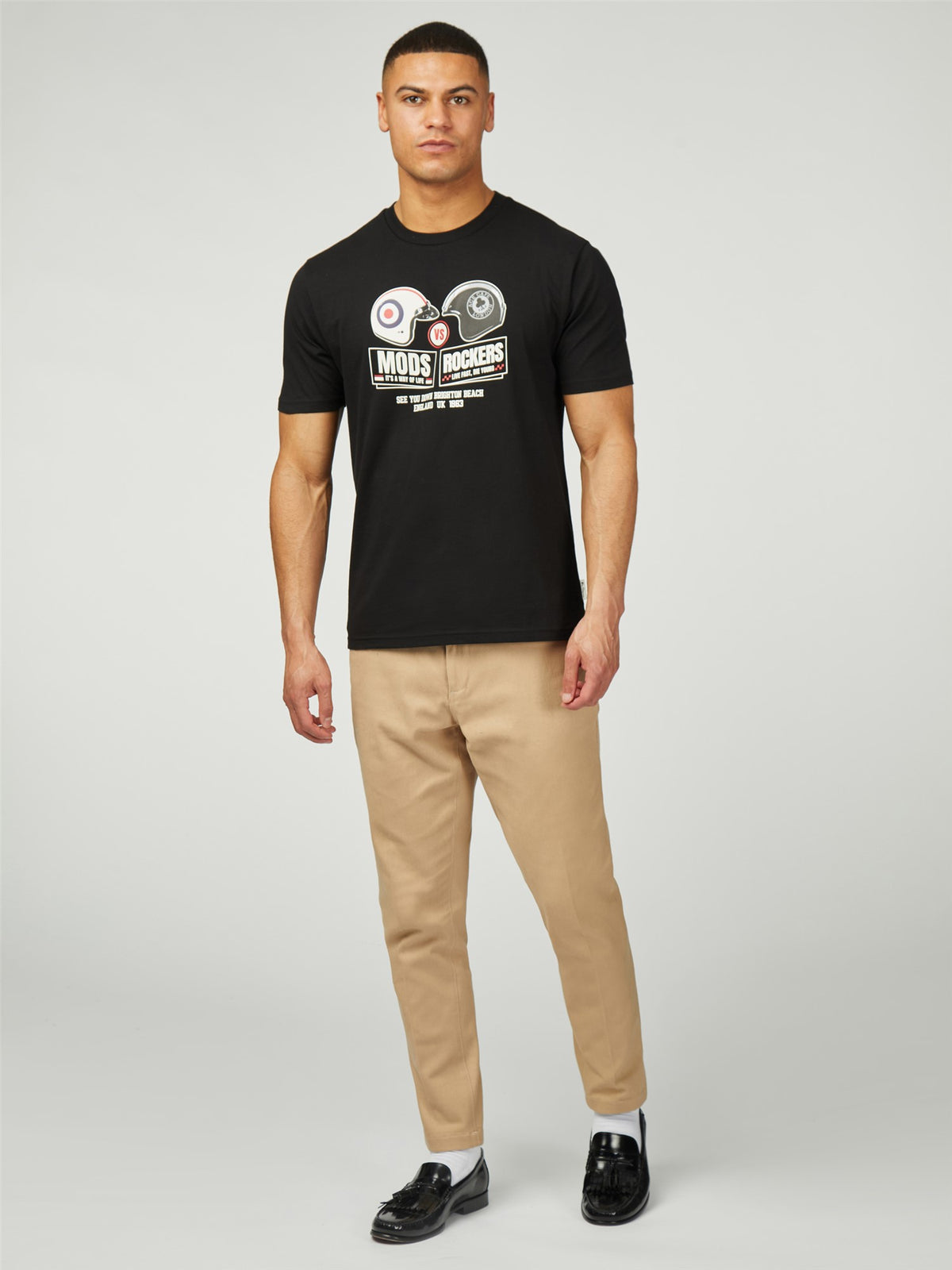Ben Sherman T-shirt - Ace Cafe Mod vs Rockers - Black