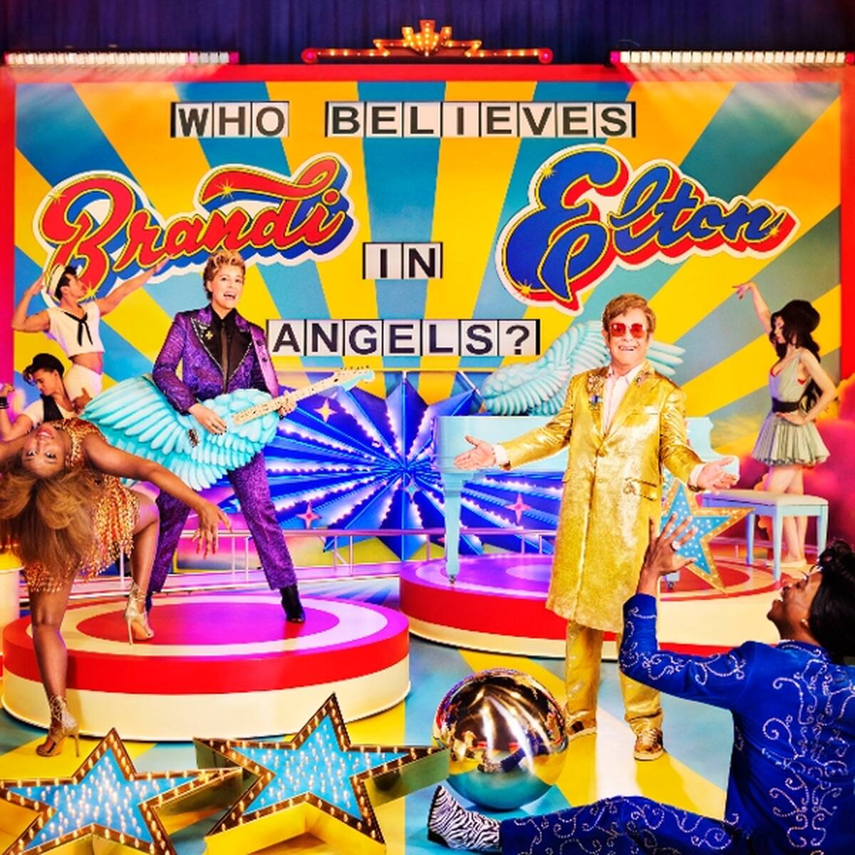 JOHN, ELTON & BRANDI CARLILE - WHO BELIEVES IN ANGELS? (Pink Yellow vinyl)