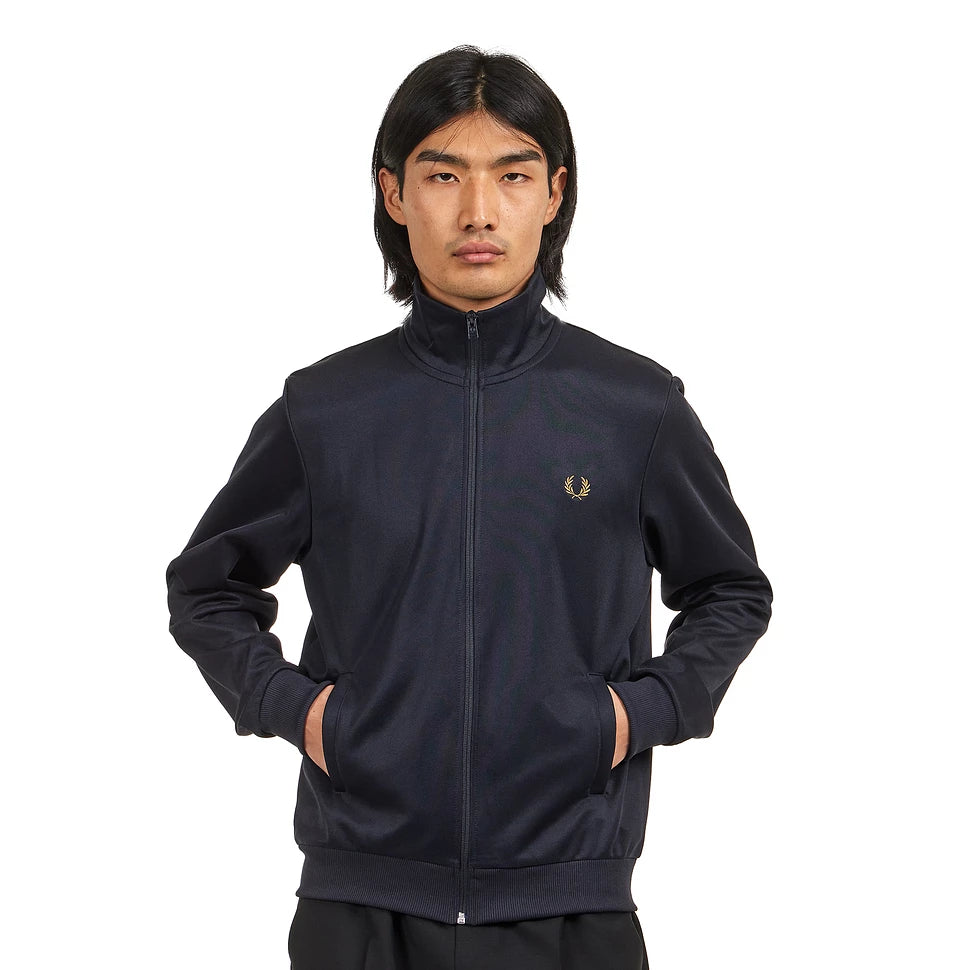 Fred Perry Zip Track Jacket - Navy/Dark Caramel – My Generation