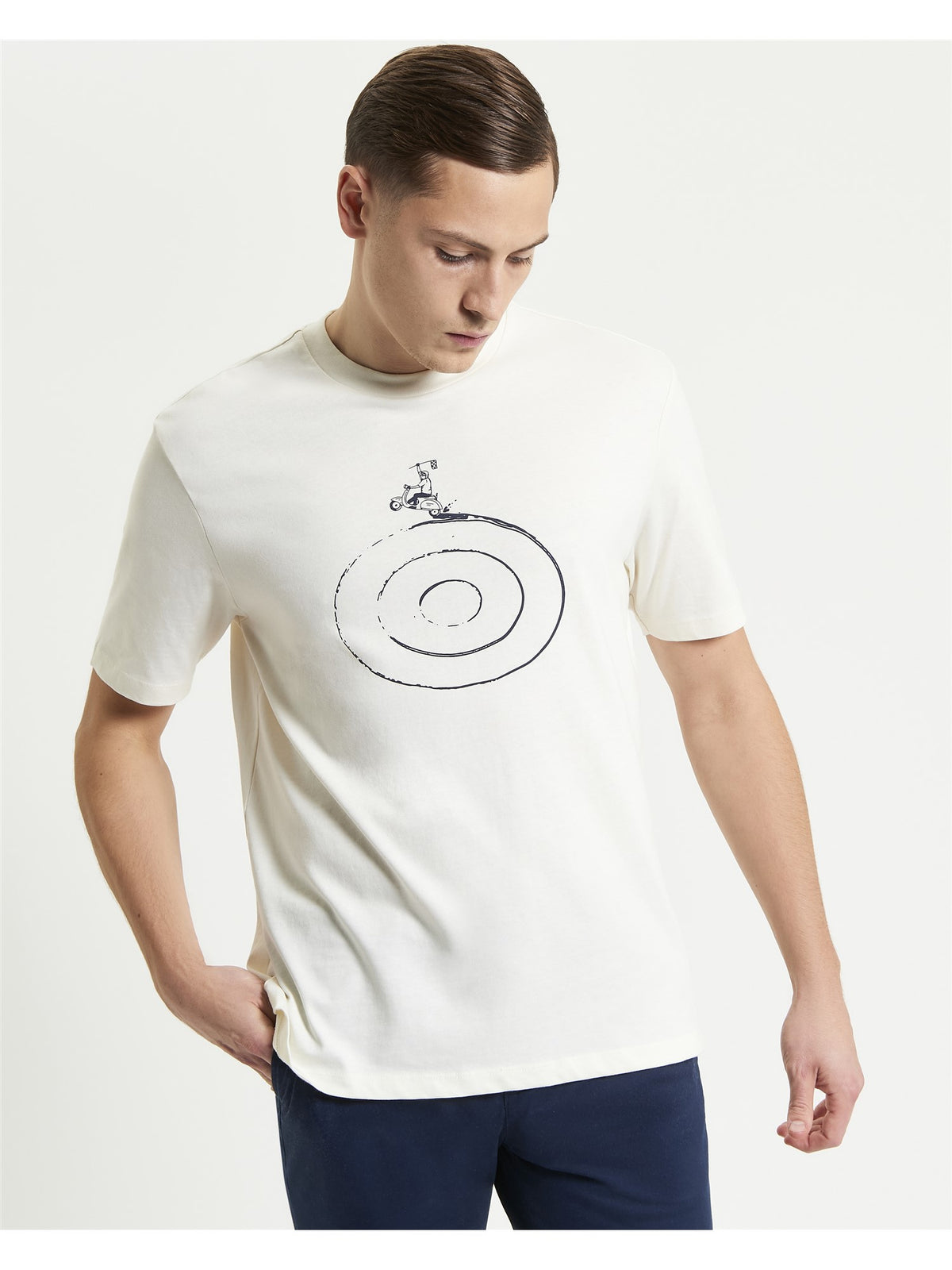 Ben Sherman T-shirt - Rascal Rider Target - Ivory