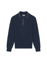 Ben Sherman Tipped Long sleeve Merino Polo - Dark Navy