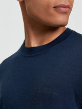 Ben Sherman Merino Crew Neck Pull - Dark Navy