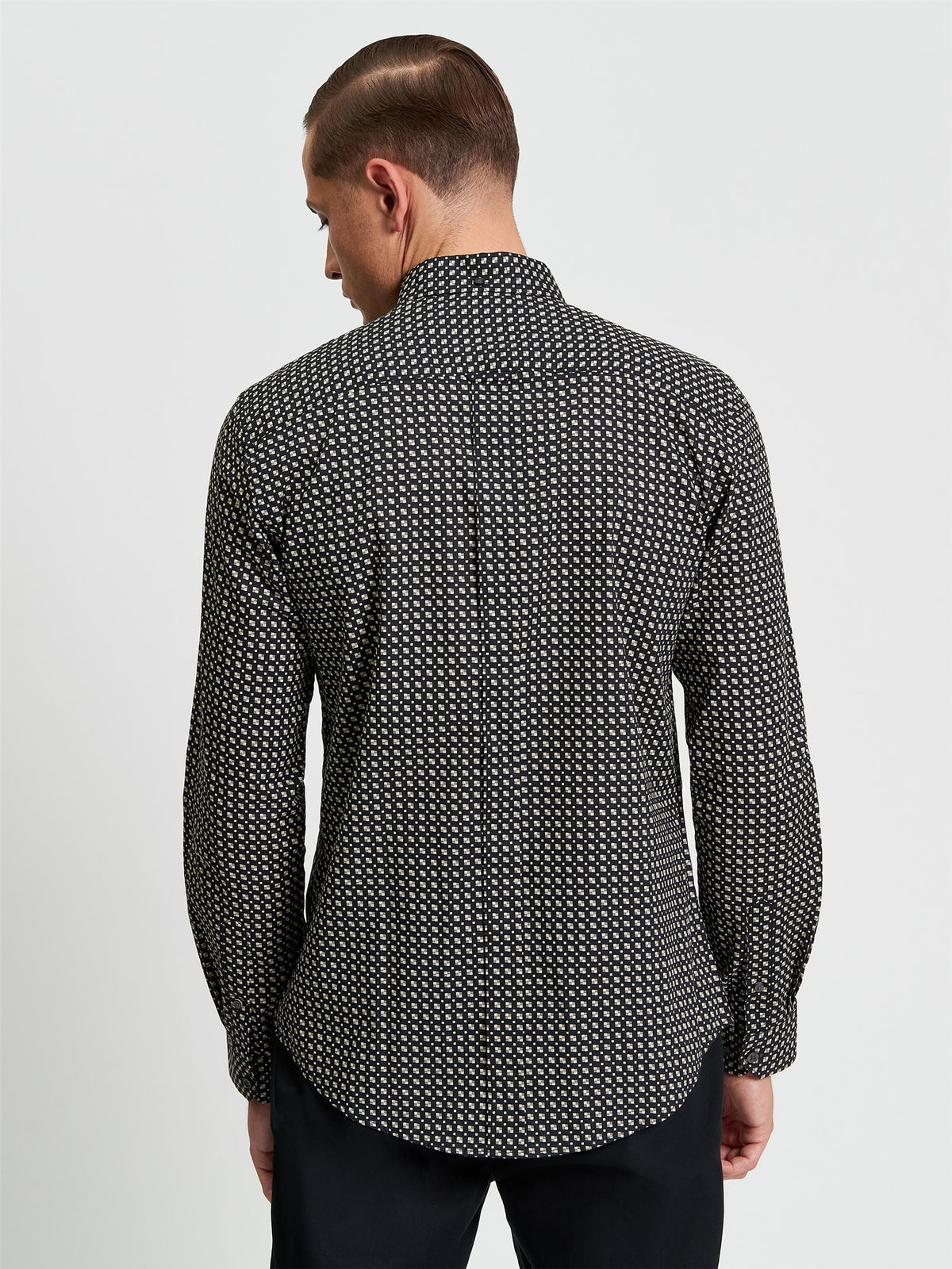 Ben Sherman Mono Block Print Shirt in Black