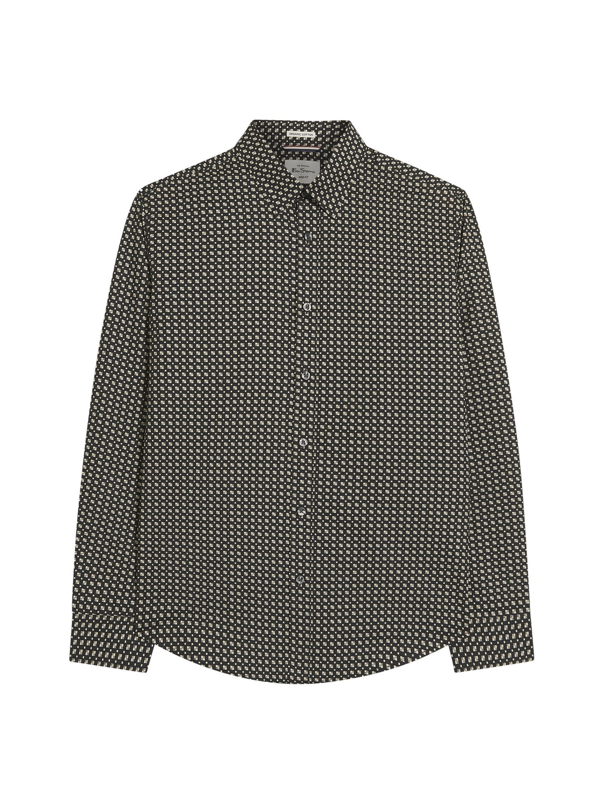 Ben Sherman Mono Block Print Shirt in Black