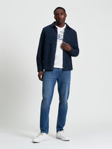 Ben Sherman Brushed Herringbone Overshirt in Dark Green