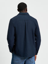 Ben Sherman Brushed Herringbone Overshirt in Dark Green