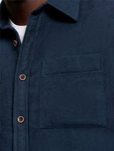 Ben Sherman Brushed Herringbone Overshirt in Dark Green