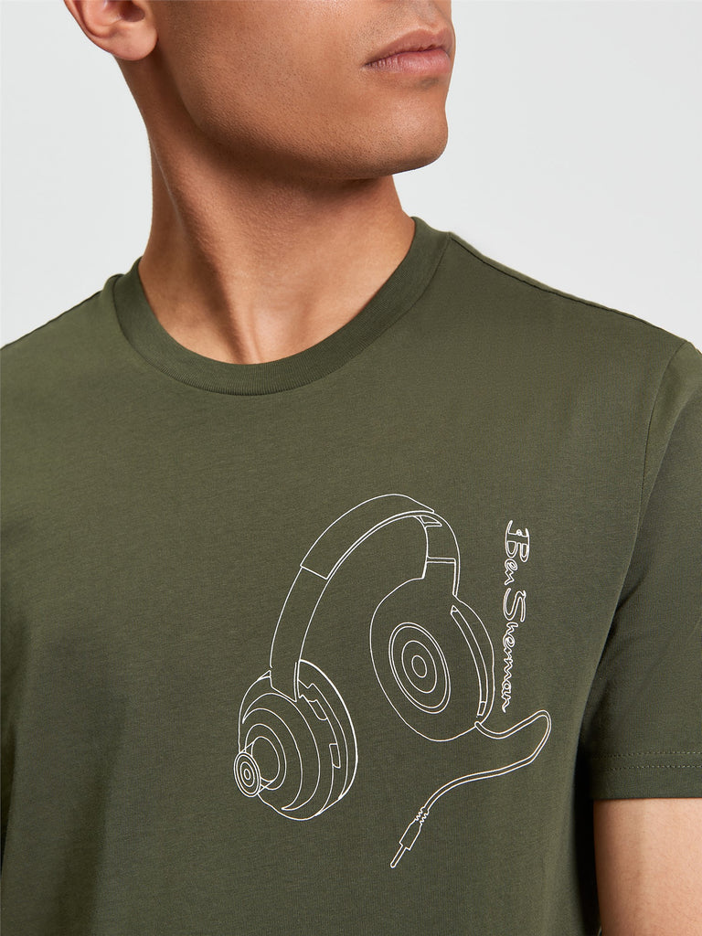 Ben Sherman T-Shirt "Headphone" - Khaki