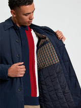 Ben Sherman Wax Car Coat in Dark Navy