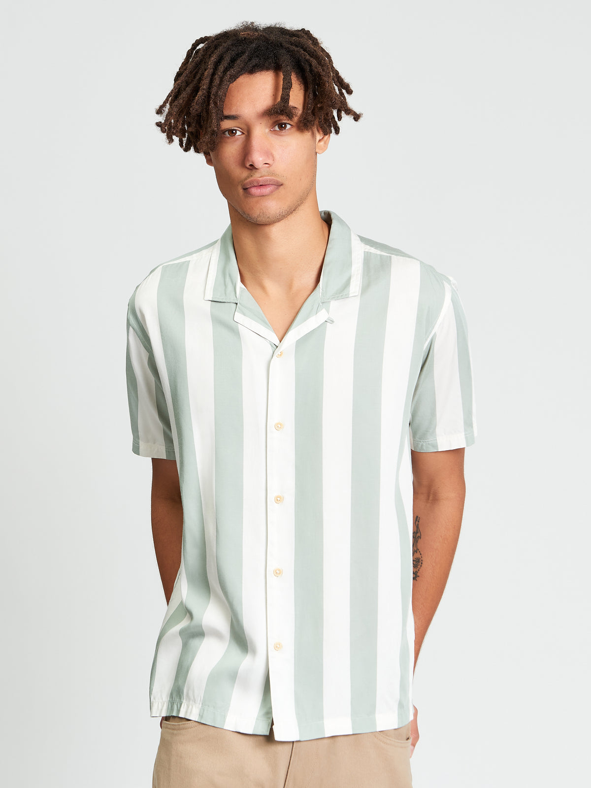 Ben Sherman Stripe Shirt - Litchen Green