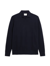 Ben Sherman Knitwear - Textured Long Sleeve Open Neck - Dark Navy