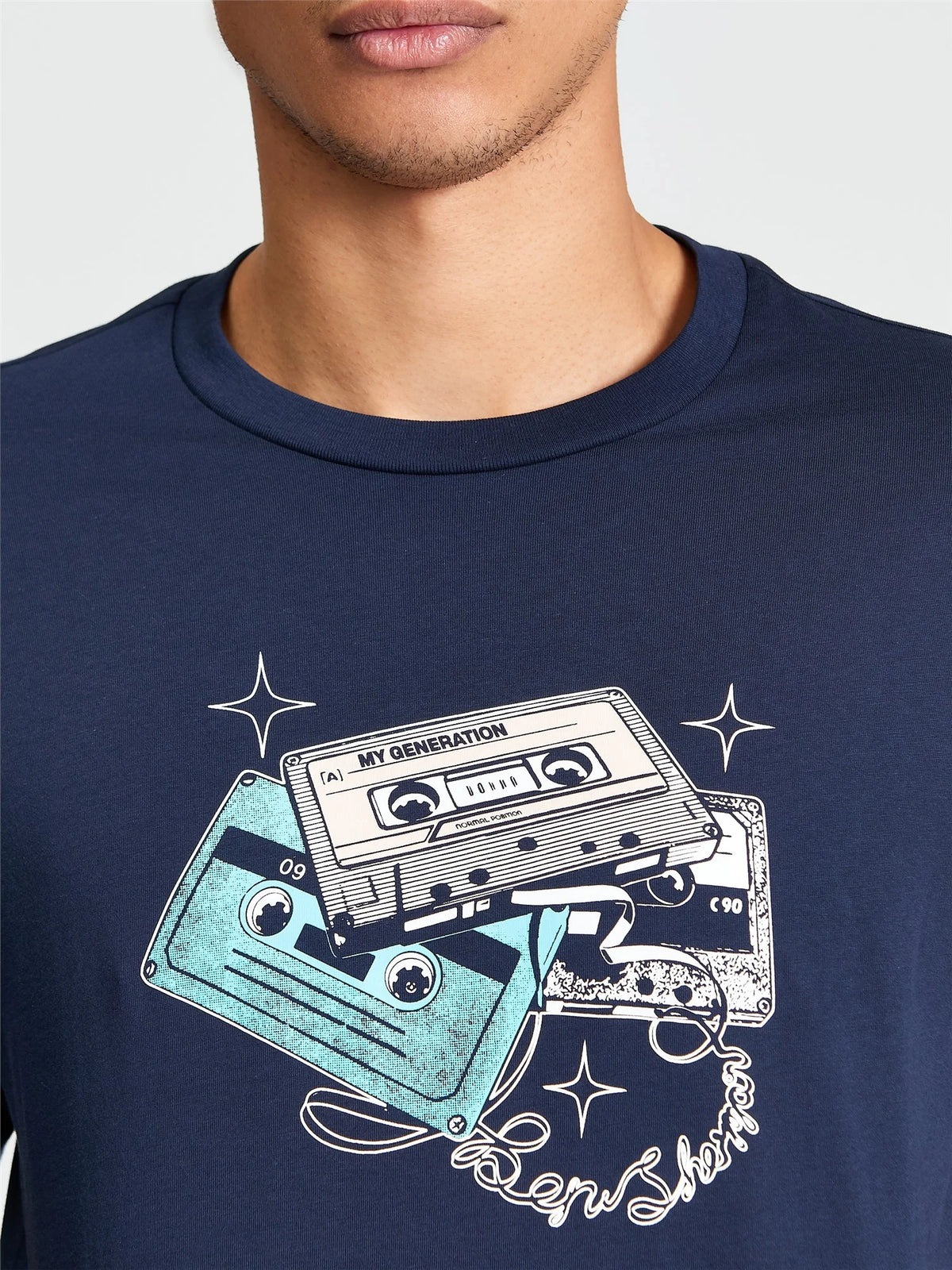 Ben Sherman T-shirt - Cassette 'My Generation' - Dark Navy