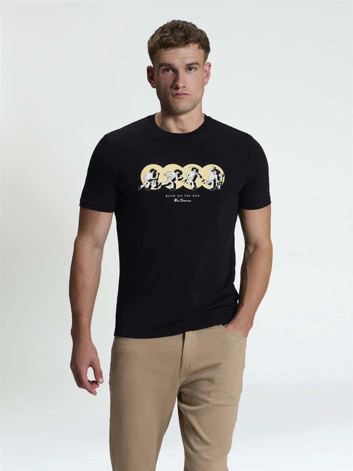 Ben Sherman T-shirt - Band on the run - Black