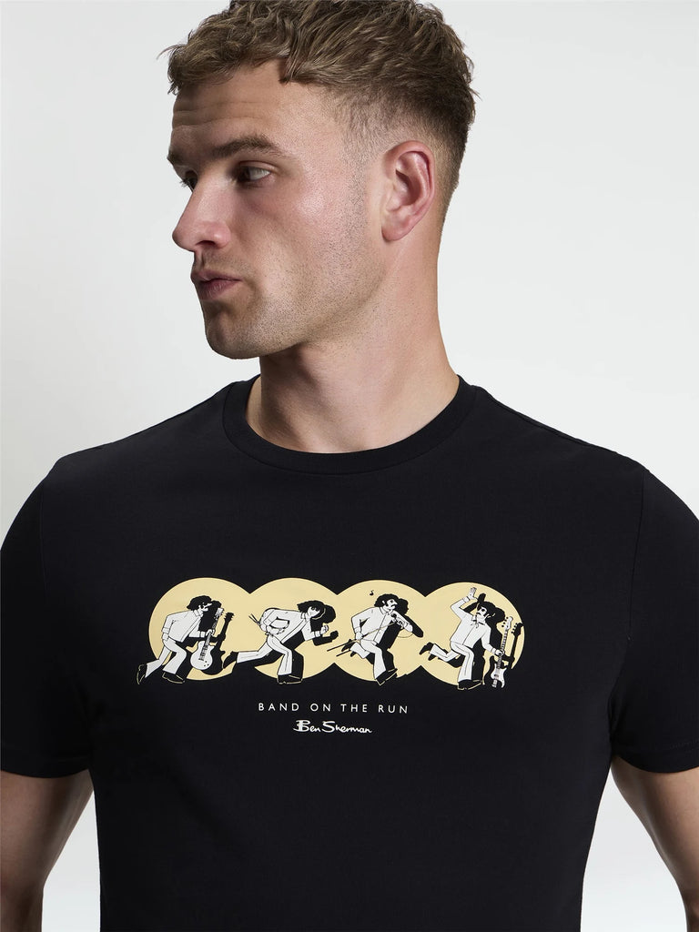 Ben Sherman T-shirt - Band on the run - Black