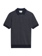 Ben Sherman Knitwear - Short Sleeve Bi Colour Knitted Polo - Dark Navy