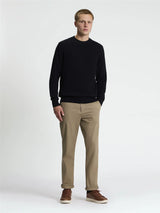 Ben Sherman Long Sleeve Texture Front Crew Neck Jumper - Black