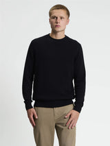 Ben Sherman Long Sleeve Texture Front Crew Neck Jumper - Black