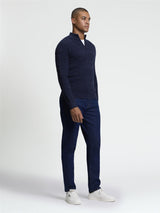Ben Sherman Pull - Long Sleeve Placed Texture 1/4 Zip Jumper - Dark Navy