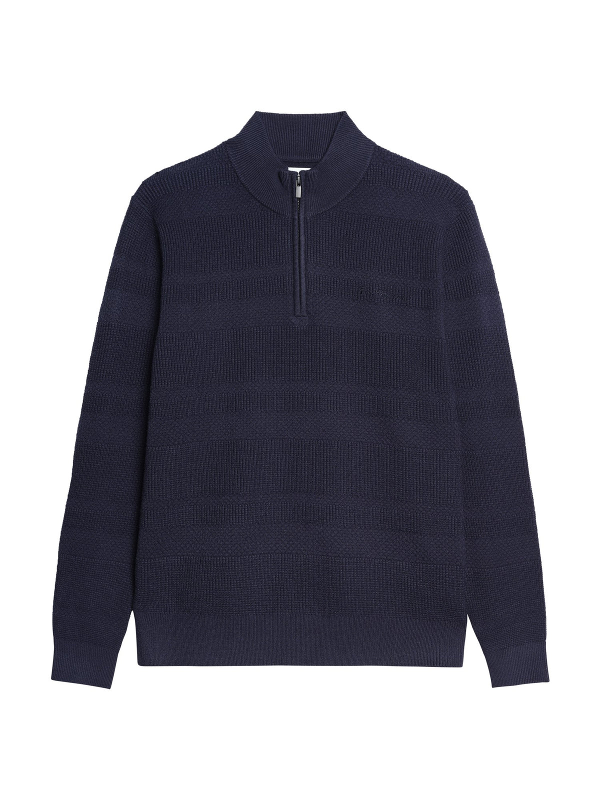 Ben Sherman Pull - Long Sleeve Placed Texture 1/4 Zip Jumper - Dark Navy
