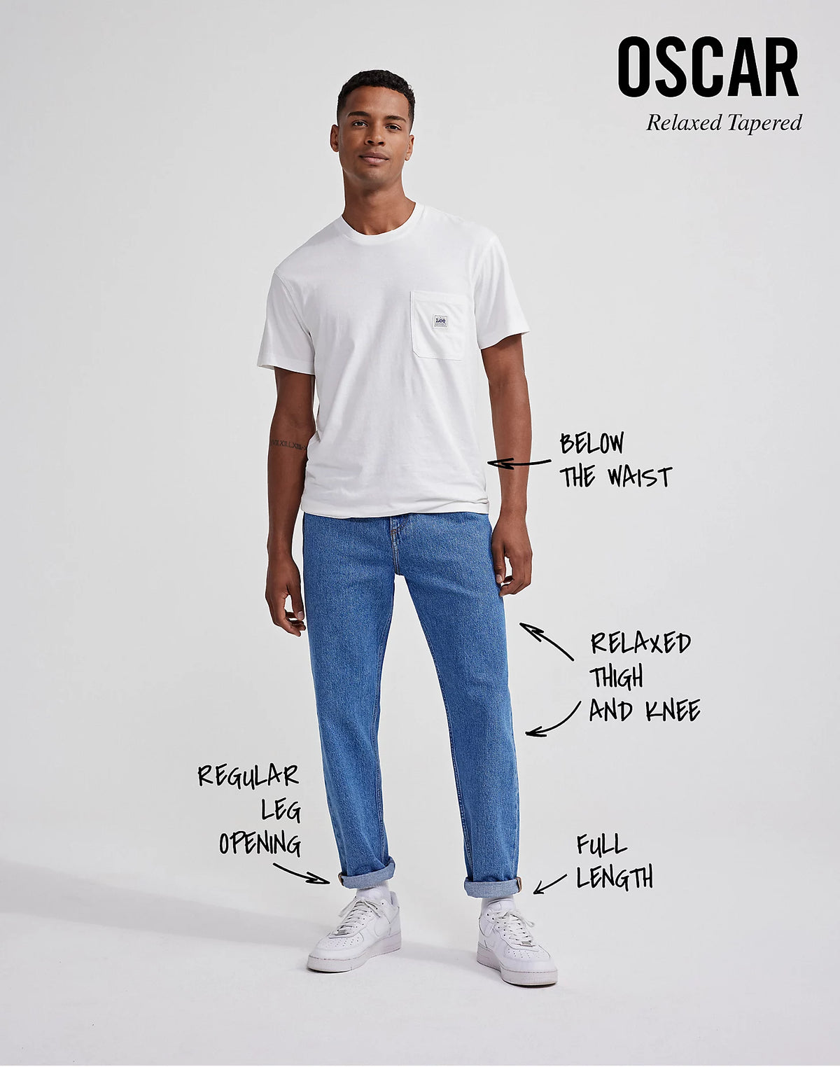 Lee Relaxed Tapered jeans OSCAR - BLUE NOSTALGIA