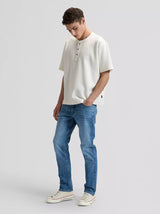 Lee T-shirt - Relaxed Henley Tee - Natural