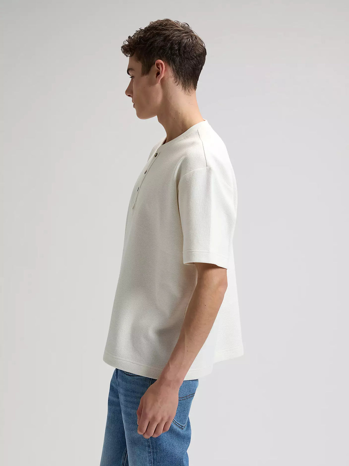 Lee T-shirt - Relaxed Henley Tee - Natural
