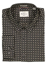 Ben Sherman Mono Block Print Shirt in Black