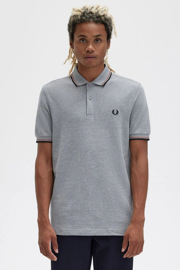Fred Perry Twin tipped Polo - Steel marl/Light rust/Black