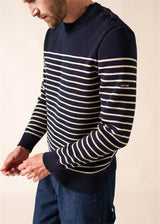 Saint James Pull  Binic - Marine/Ecru