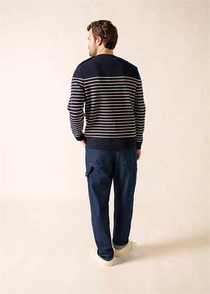 Saint James Pull  Binic - Marine/Ecru