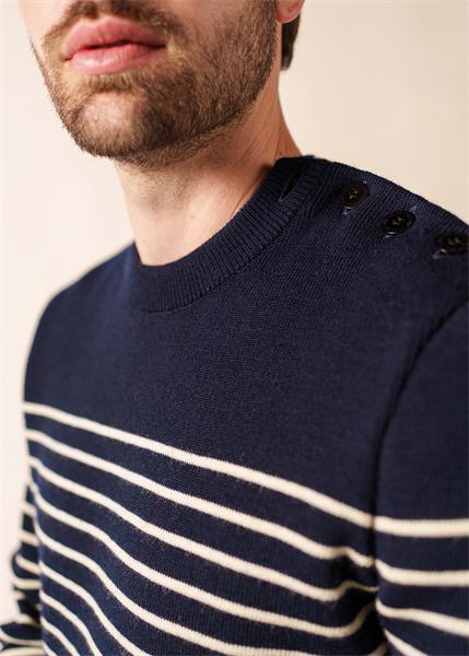 Saint James Pull  Binic - Marine/Ecru