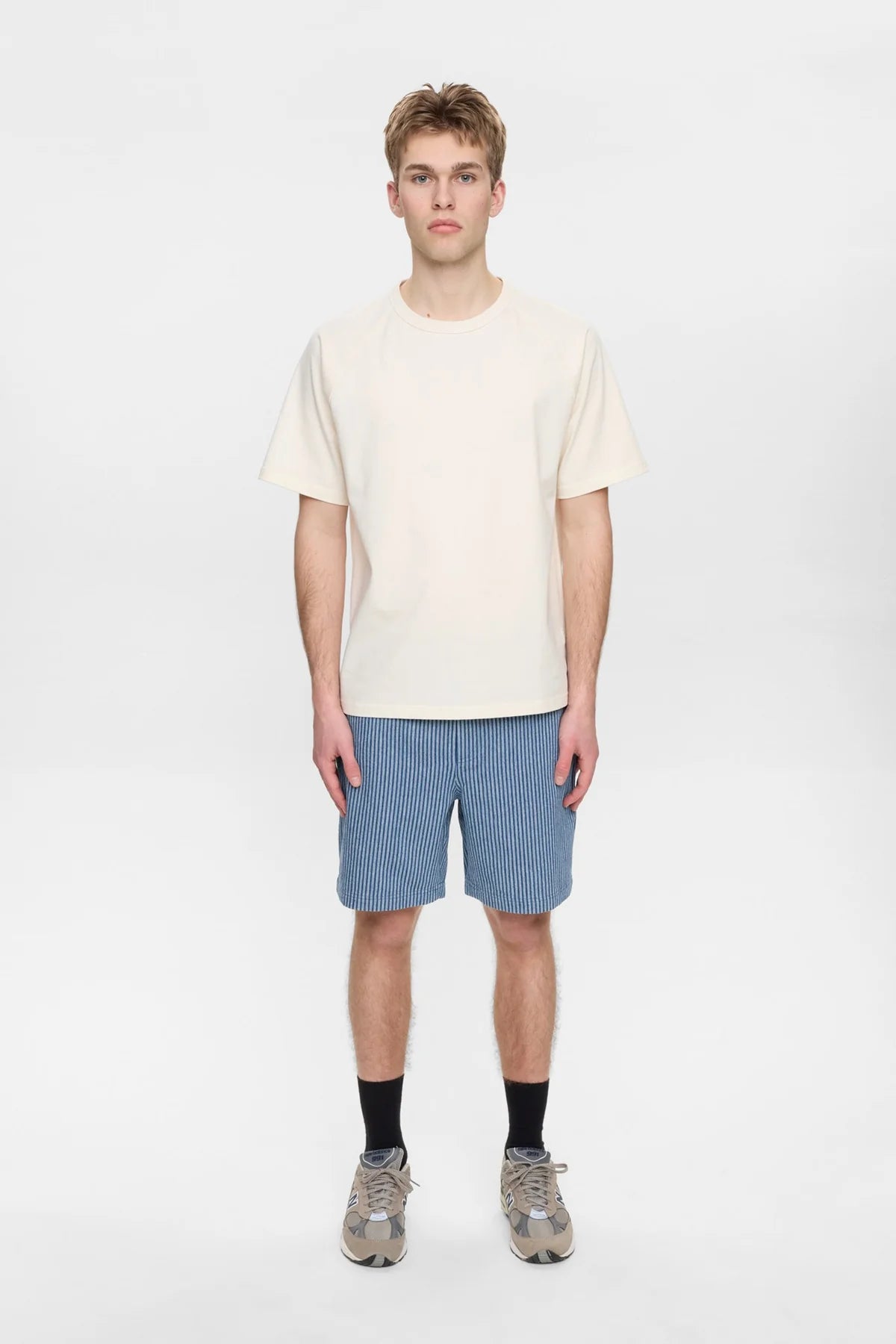 Anerkjendt Akjan Stripe Shorts - Sky Captain