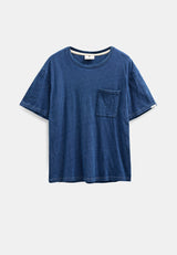Anerkjendt Akvillads Indigo Pocket  Tee  - Blue Indigo