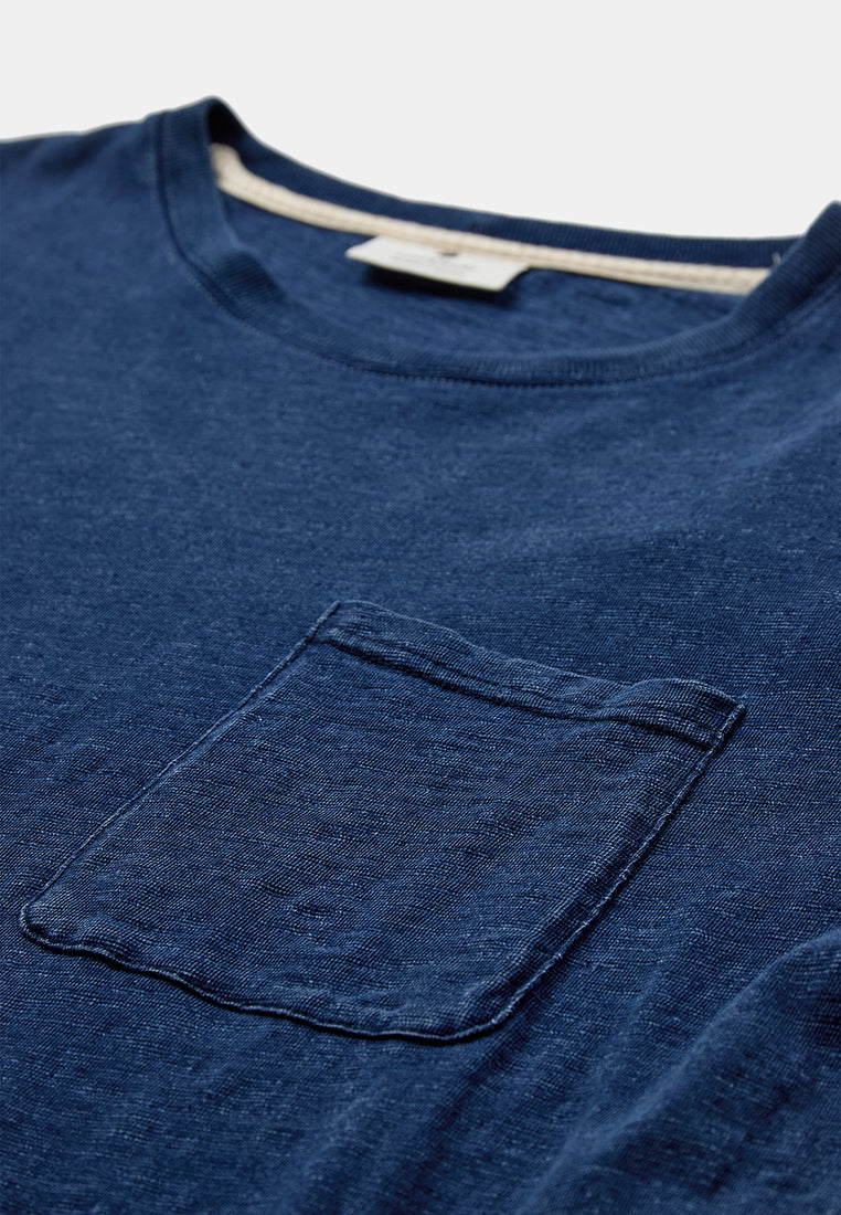 Anerkjendt Akvillads Indigo Pocket  Tee  - Blue Indigo