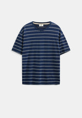 Anerkjendt Akvillads Indigo Stripe Tee  - Sky Captain