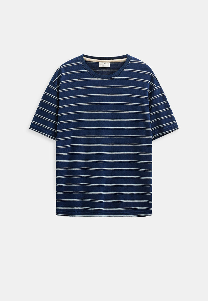 Anerkjendt Akvillads Indigo Stripe Tee  - Sky Captain
