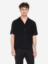 Ato Berlin Short sleeve Linnen shirt - Black