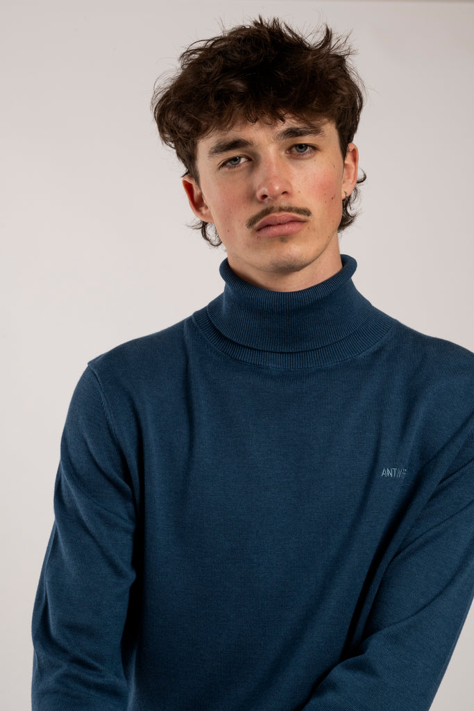 Antwrp Basic Turtleneck Knit - Orion Blue