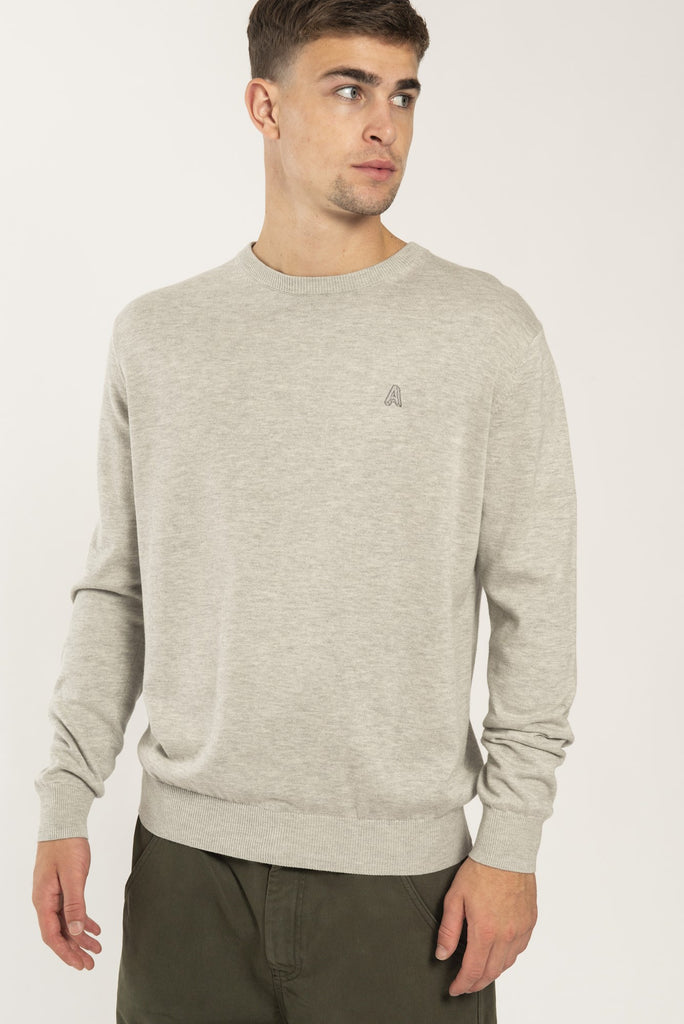 Antwrp Basic Knitwear Pull - Grey Chiné