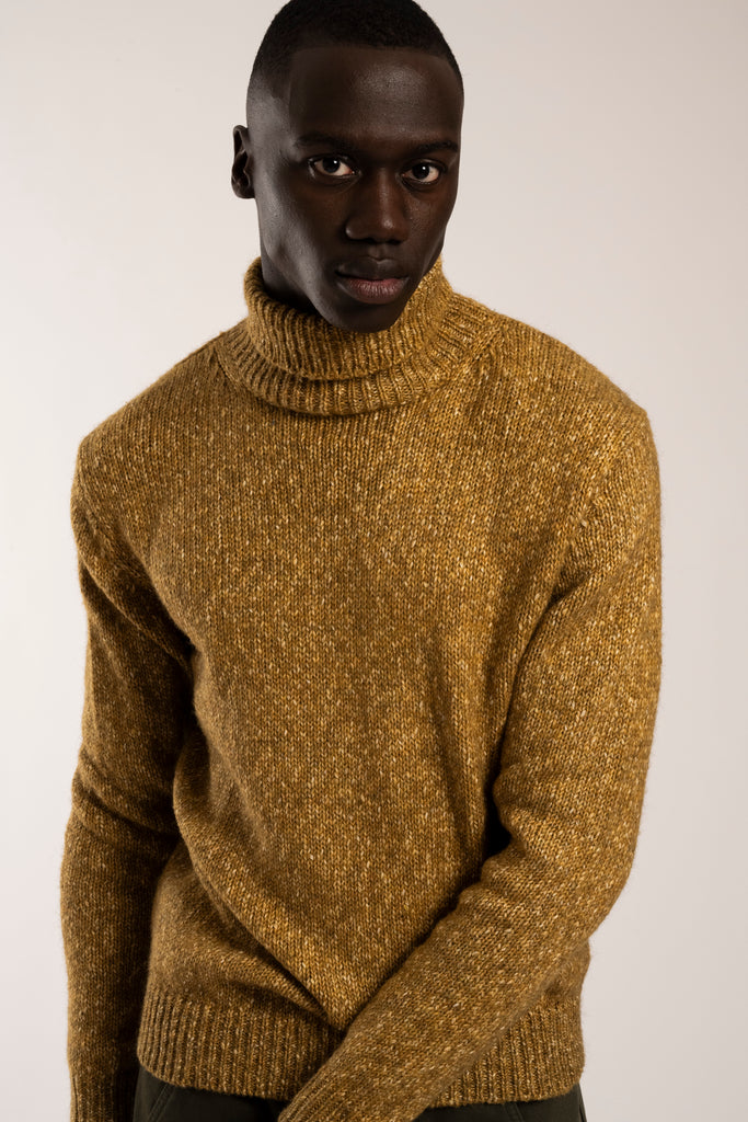 Antwrp Neppy Yarn Turtleneck Knitwear pull - Mustard