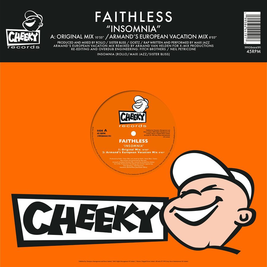 FAITHLESS - INSOMNIA (limited Orange coloured vinyl)