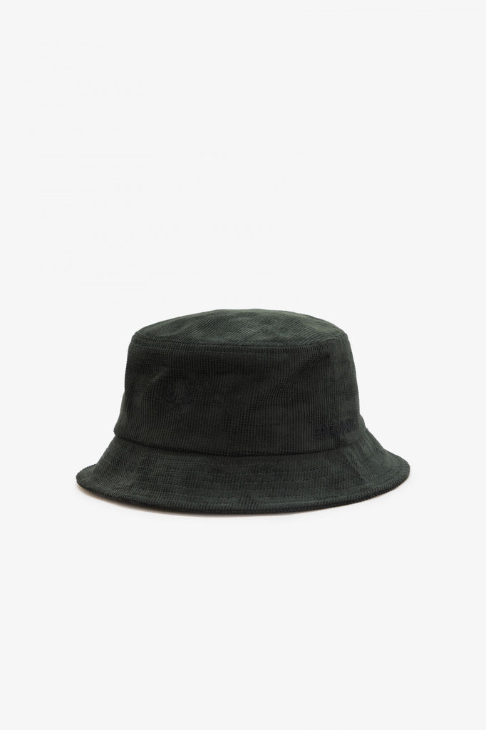 Fred Perry Waffle Cord Bucket Hat - Night Green / Black