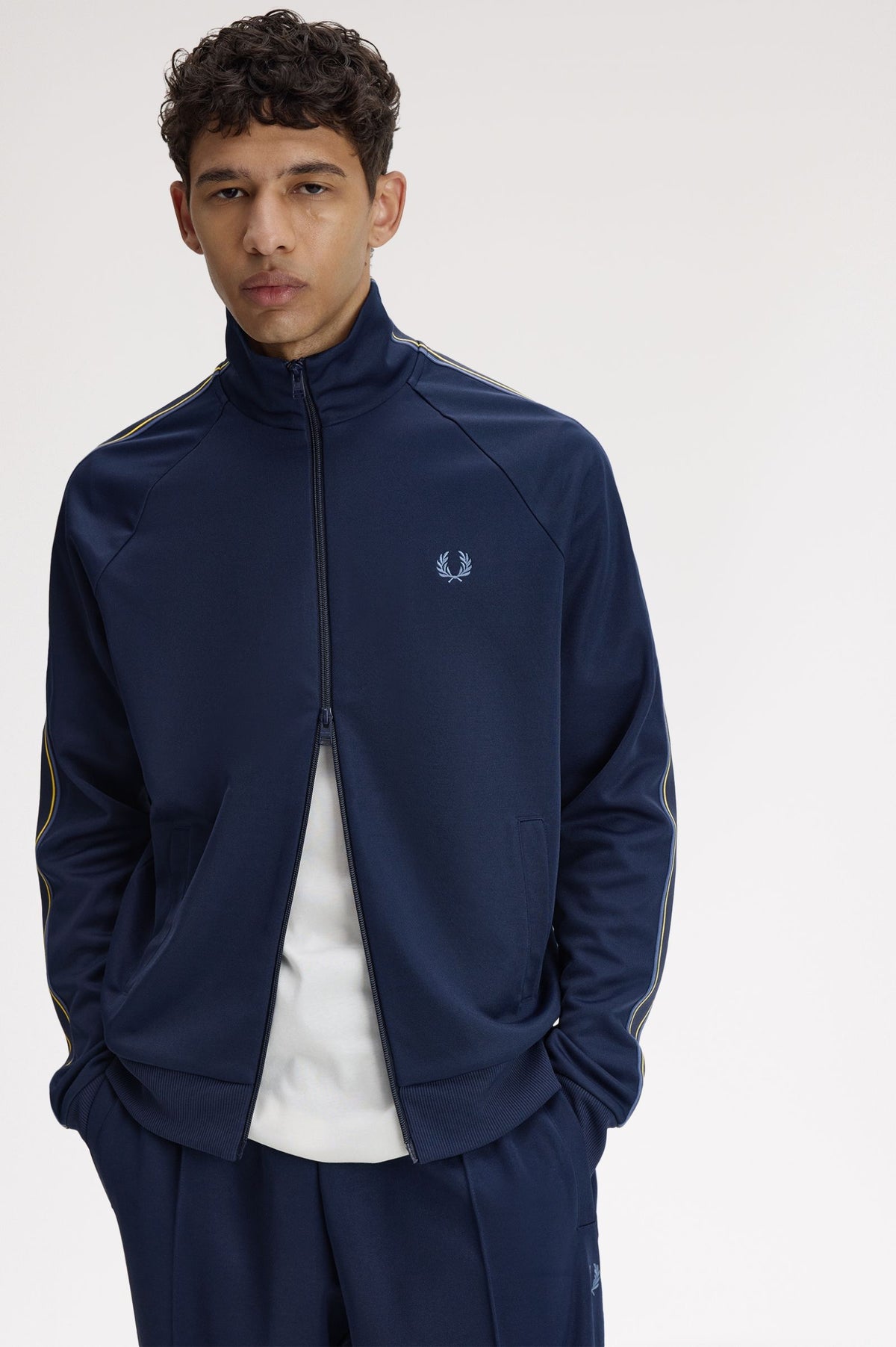 Fred Perry Tramline Tape Track Jacket - Tennis Blue