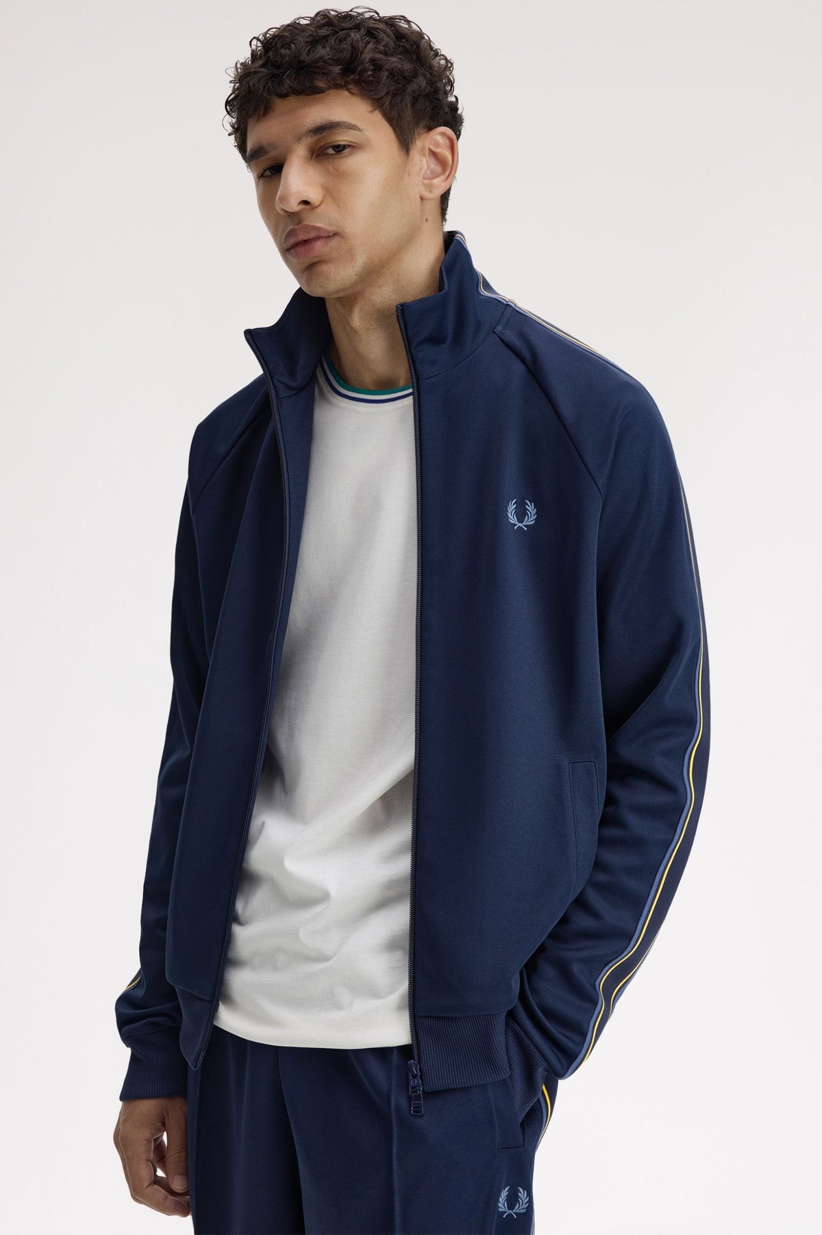 Fred Perry Tramline Tape Track Jacket - Tennis Blue