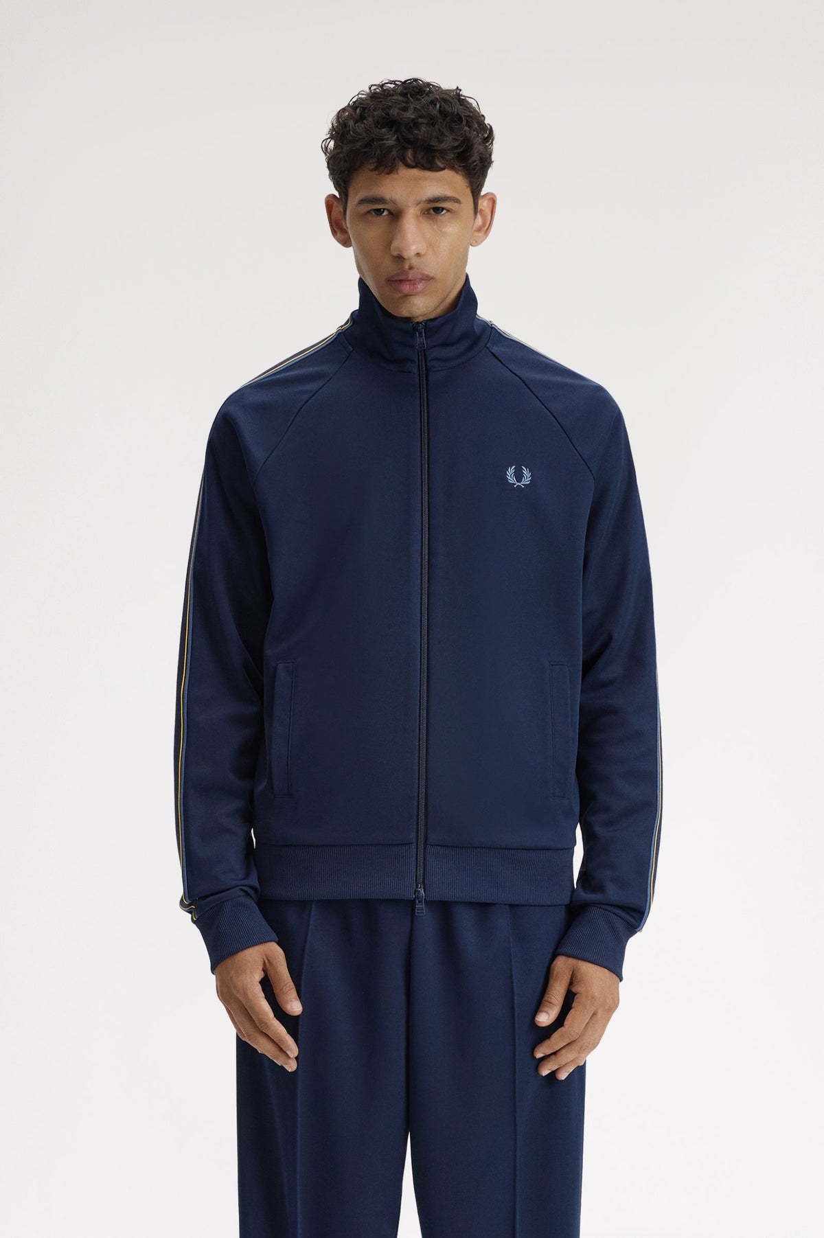 Fred Perry Tramline Tape Track Jacket - Tennis Blue