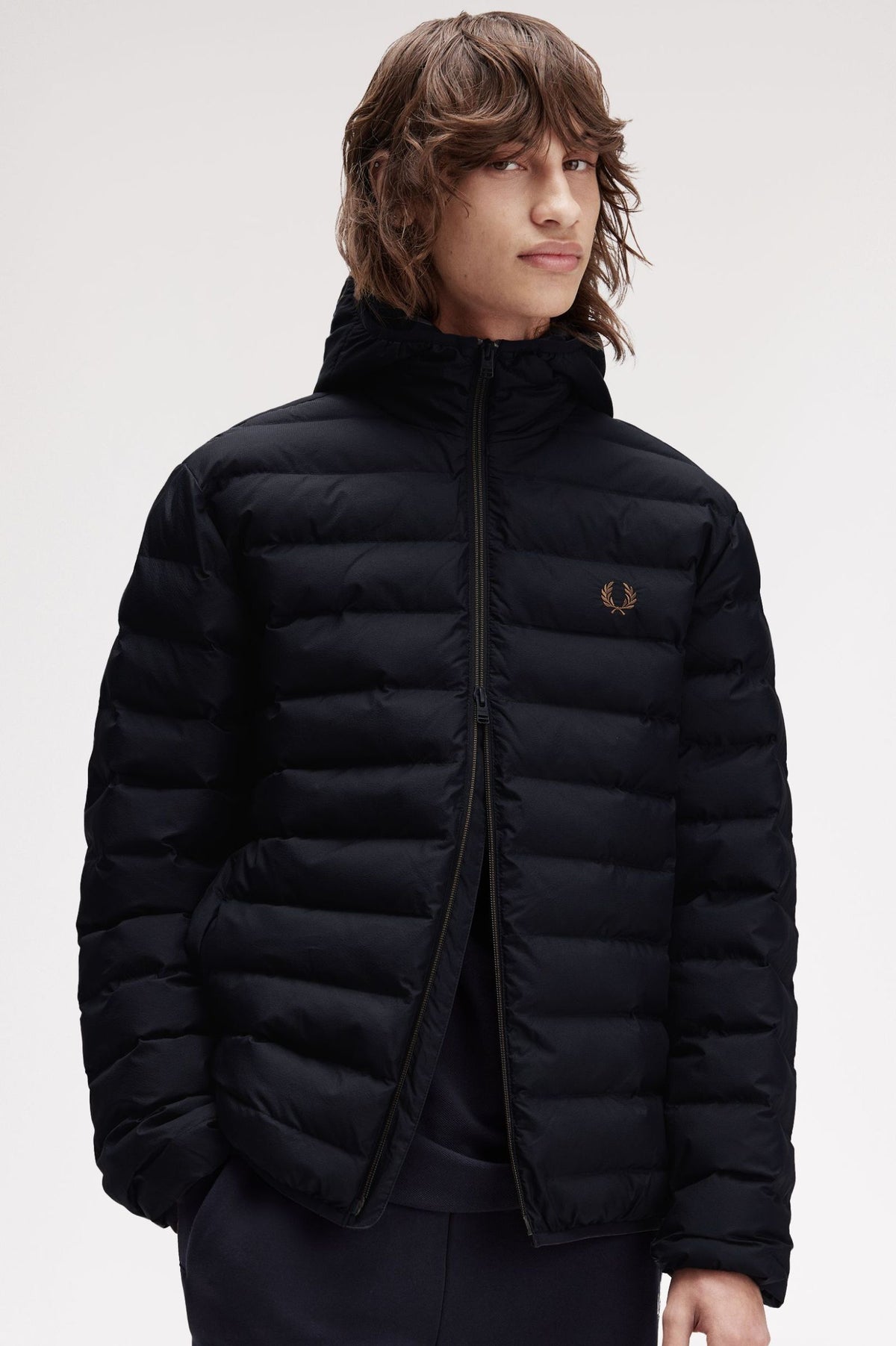 Fred Perry Hooded Insulated Jacket - Black