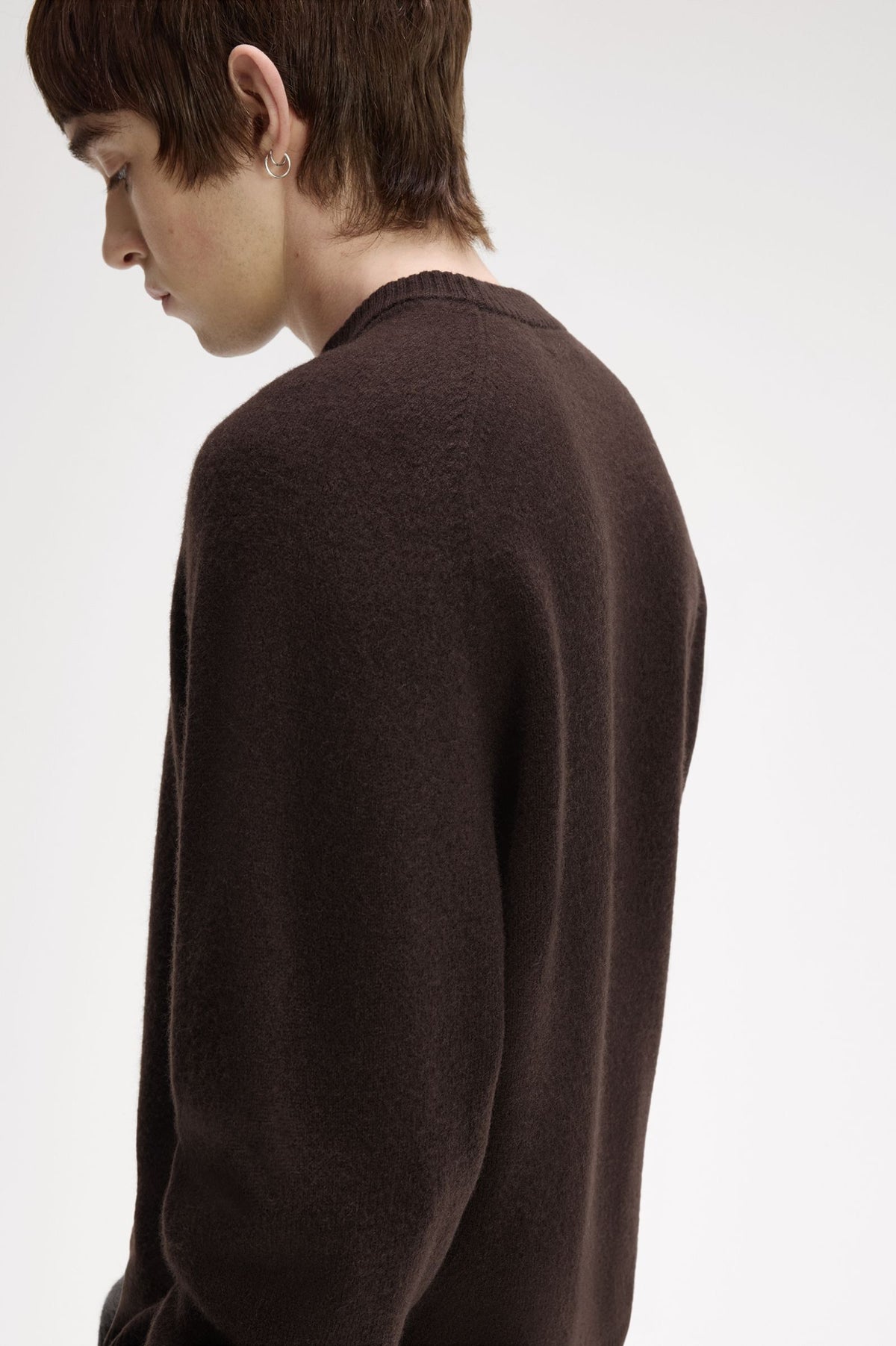 Fred Perry Merino Wool Jumper - Rich Brown