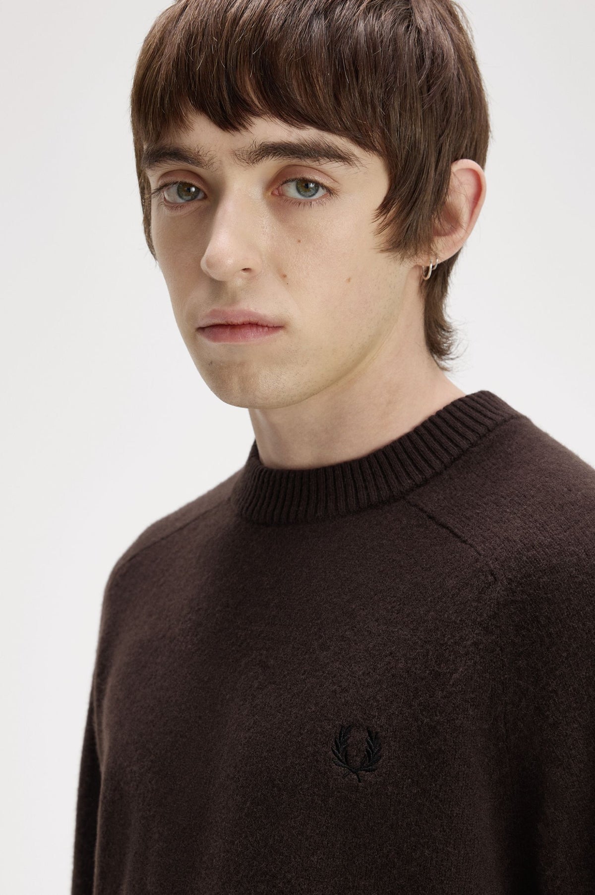Fred Perry Merino Wool Jumper - Rich Brown