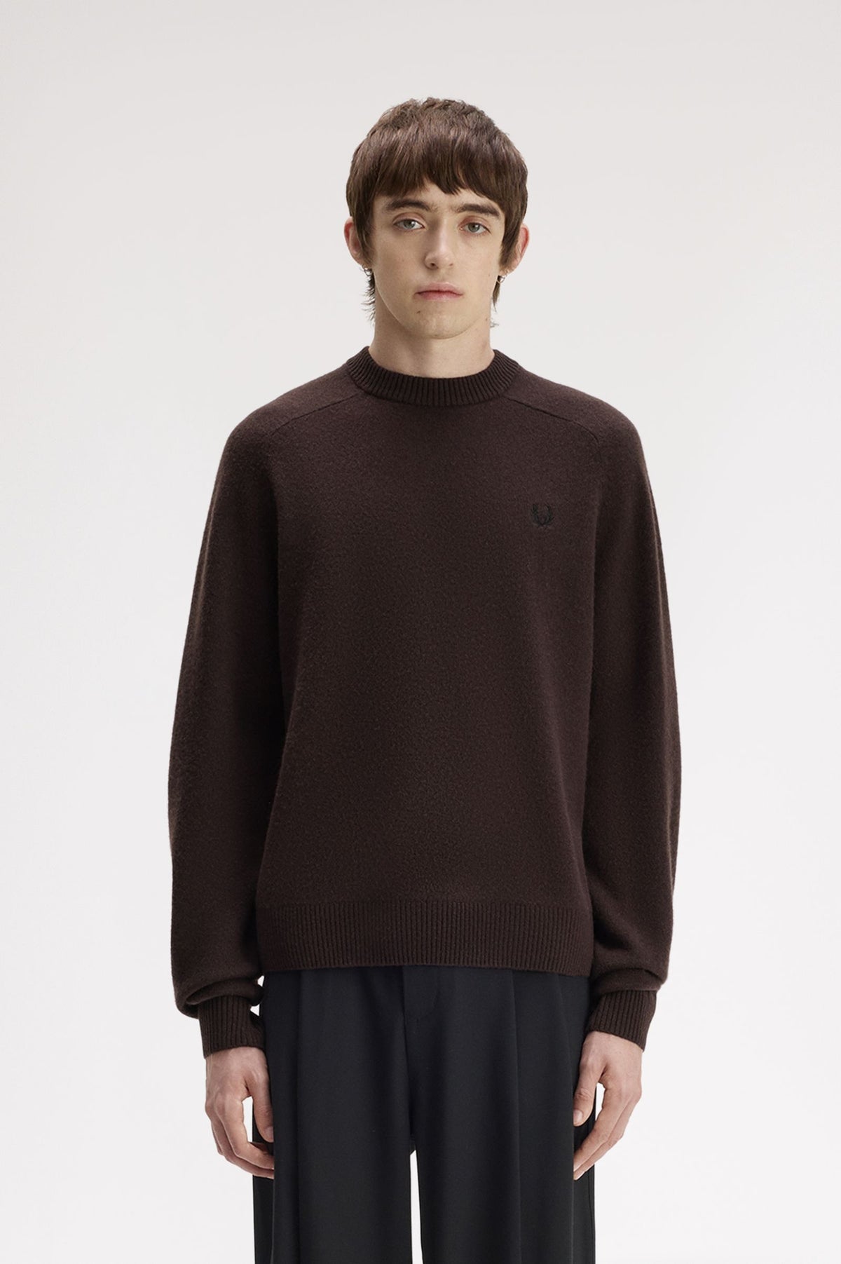 Fred Perry Merino Wool Jumper - Rich Brown